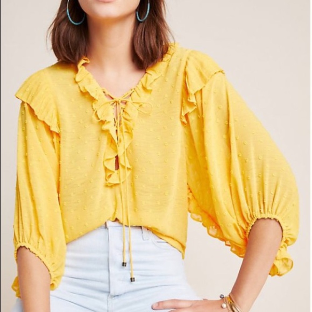 Anthropologie Haida Peasant Top Size Small
